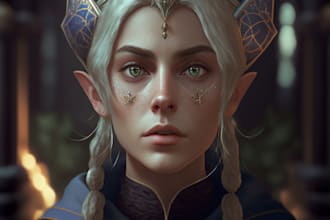 make a custom realistic art of hero or character