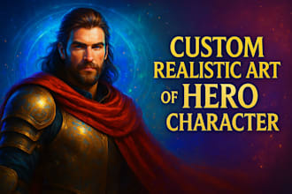 make a custom realistic art of hero or character