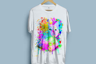 draw high quality amazing watercolor t shirt design