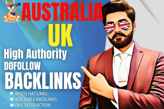 build seo dofollow backlinks from high da authority australian and UK websites