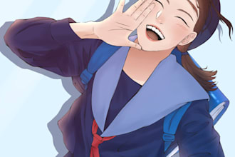 draw you or your oc into my anime artstyle illustration