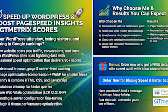 speed up wordpress and boost pagespeed insights and gtmetrix scores