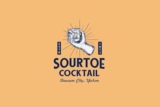 design realistic cocktail logo with creative concepts