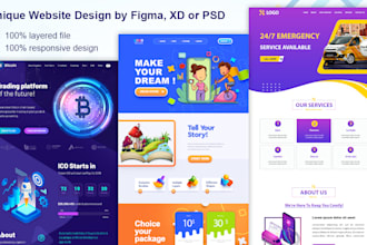do awesome figma website design, figma UI UX design, figma design website mockup