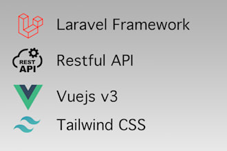 develop laravel, vuejs, tailwindcss fullstack web app