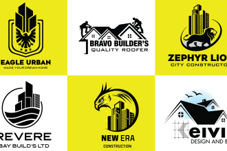 do real estate construction corporate building property business logo design