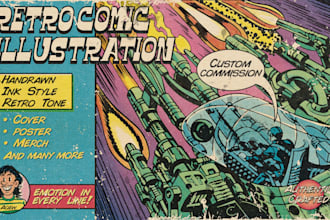 create authentic retro comic illustration