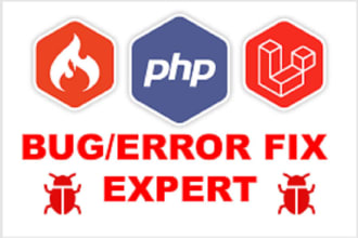 create website in php, laravel and  bugs fixing