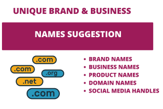 suggest unique business, brands, products names with domain