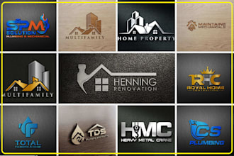 make real estate construction plumbing logo within 24 hours