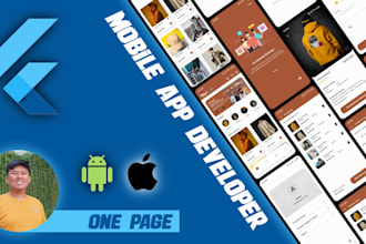 develop mobile apps for one page using flutter