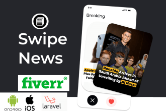 tinder like swipe android news app with admin panel firebase