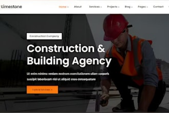 design or redesign modern construction company, hvac, interior, handyman website