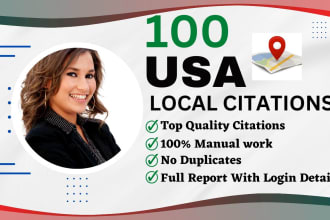 do 100 local citations, business listing and business directory for any country