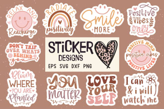 create typography svg stickers bundle for your small business