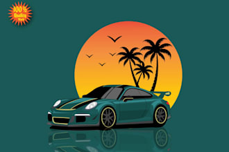 draw car or your vehicle into beautiful vector illustration