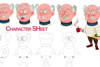 draw your character design sheet or turnaround sheet