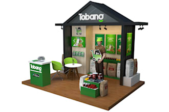 design a 3d exhibition booth, trade show stand, or kiosk