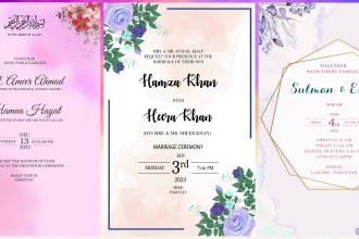 design a customized and eye catching wedding invitation card