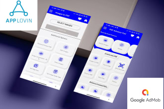 develop PDF tools app integrating admob ads, applovin ads, and unity ads