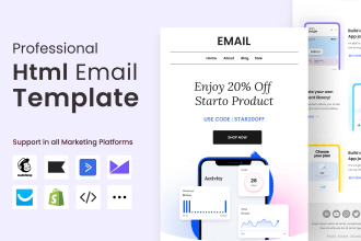 design a professional HTML email template or newsletter