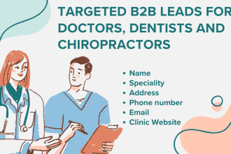 provide targeted b2b leads for doctors, dentists and chiropractors