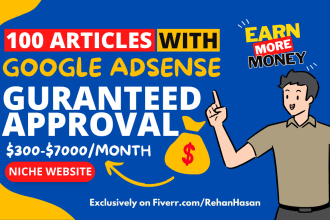 make google adsense wordpress niche website with 100 articles