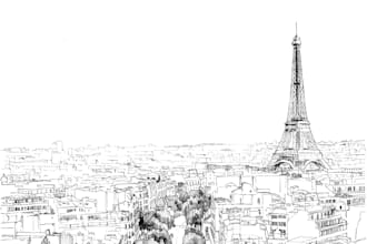do city sketches illustrations