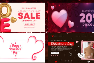 design eye catchy valentines day banners, flyers, invitation cards