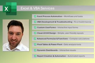 help small businesses with their excel reporting, vba automation, analytics