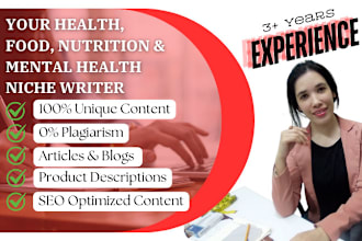 write health, fitness and life coaching SEO blogs, articles for you