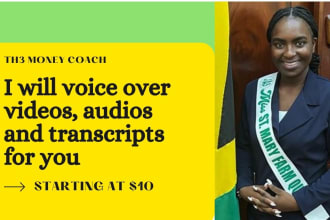 voice over videos, audios and transcripts for you