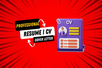 write and design an attractive resume cv with cover letter