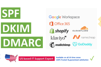 do US based domain dns setup with dmarc dkim  spf records