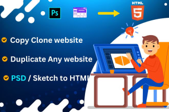 copy clone website in HTML, CSS, javascript, and bootstrap