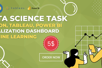 do data cleaning, visualization, ml, dashboard by python, tableau, power bi