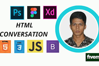 convert figma,psd,xd to HTML responsive CSS bootstrap 5