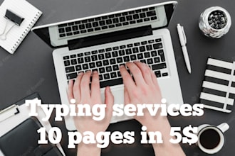 do a fast typing job, retype scanned documents