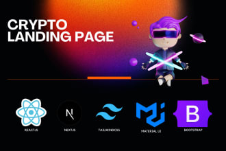 build the crypto website, ico landing page, and nft website