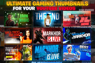 design eye catching clickbait gaming youtube thumbnail