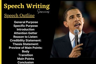 write an informative, persuasive speech, and outline