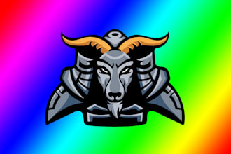 design original goat mascot logo with my creative thinking