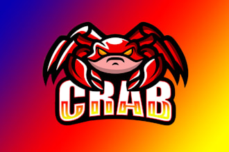 design an crab mascot logo in high definition