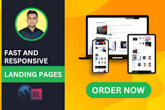 build responsive wordpress landing page design, elementor landing page