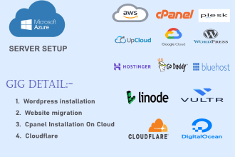 setup and fix google clouds configure, cpanel, azure, AWS etc