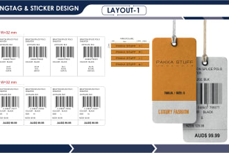 design clothing hangtags, barcode labels, and product sticker