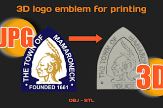 create 3d logo emblem for printing
