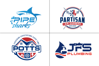 do hvac, plumbing and air conditioning logo design