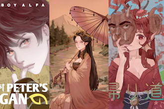draw anime illustrations for cover, game, oc, content