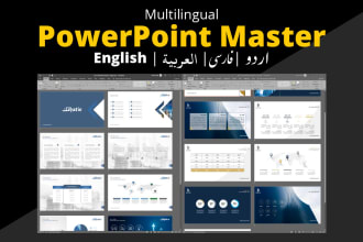 design powerpoint ppt presentation or google slides in english arabic or urdu